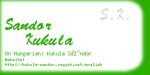 sandor kukula business card